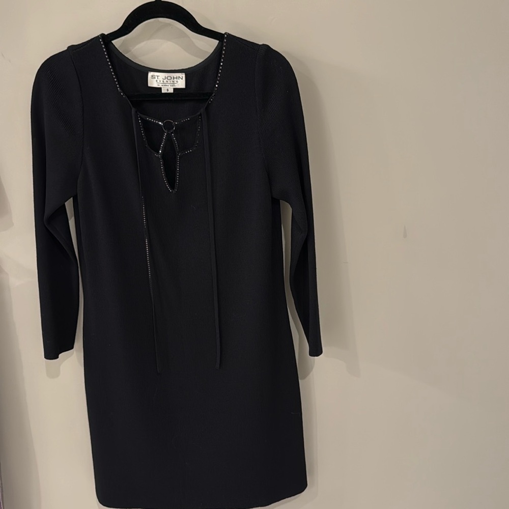 St John Evening black cocktail dress size 8 M